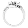 14K White 5.2 mm Round 1x4 - CTW Natural Diamond Semi-Set Engagement Ring