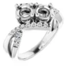 14K White 5.2 mm Round 1/4 CTW Natural Diamond Semi-Set Engagement Ring