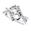 14K White - 5.2 mm Round 1x4 CTW - Natural Diamond Semi-Set Engagement Ring
