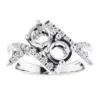 14K White 5.2 mm - Round 1x4 CTW Natural Diamond Semi-Set Engagement Ring