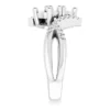 14K White 5.2mm Round 1x4 CTW Natural Diamond Semi-Set Engagement Ring