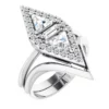 14K White 5.5 mm Triangle- Two-Stone Engagement Ring Mounting