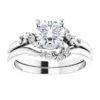 14K White-6.5 mm Round .03 CTW-Natural Diamond Semi-Set Engagement Ring Mounting 124829