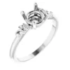 14K White 6.5 mm Round .03 CTW Natural Diamond Semi-Set Engagement Ring Mounting 124829