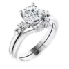 14K-White-6.5 mm Round .03 CTW Natural Diamond Semi-Set Engagement Ring Mounting-124829