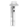 14K White 6.5 mm Round 1-5 CTW- Natural Diamond Semi-Set Halo-Style Engagement Ring