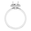 14K-White 6.5 mm Round 1-5 CTW Natural Diamond Semi-Set Halo-Style Engagement Ring