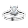 14K-White-6.5 mm Round Hidden Crown Solitaire Engagement Ring Mounting-124695