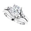14K-White-6.5mm-Round .03 CTW-Natural Diamond Semi-Set Engagement Ring Mounting-124829