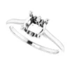 14K White-6.5mm Round Hidden Crown Solitaire Engagement Ring Mounting 124695