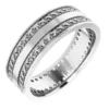 14K White 7 mm Double Row Accented Band Size 7.5 124096