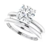 14K-White-7.4 mm-Round Solitaire Engagement Ring Mounting-123213