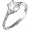 14K White 7x5 mm Oval .02 CTW Natural Diamond Semi-Set Engagement Ring 688909