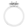 14K-White 8x6 mm Oval Halo-Style Engagement Ring Mounting