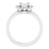 14K White - 8x6mm - Oval Halo-Style Engagement Ring Mounting