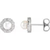 14K White Cultured White Akoya Pearl & .07 CTW Natural Diamond Halo-Style Earrings 87546