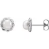 14K White Cultured White Freshwater Pearl Rope Earrings 87647