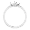 14K White Round & 5x3- mm Emerald Engagement Ring Mounting