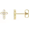 14K Yellow 1-6 CTW Natural Diamond Cross Earrings R50025