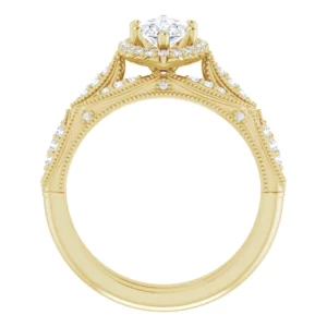 14K Yellow - 10x5mm - Marquise Engagement Ring Mounting