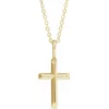 14K Yellow 18x9 mm Knife-Edge Cross 16-18inch Necklace R50005