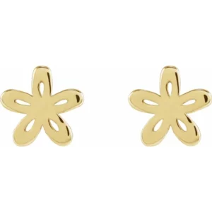 14K Yellow 6.2x6 mm Floral-Inspired Earrings-88161