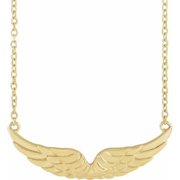 14K Yellow Angel Wings 18inch Necklace 88231