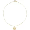 14K Yellow Butterfly 9inch Anklet 88201