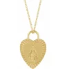 14K Yellow Miraculous Mary Heart 16-18inch Necklace R50013