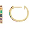 14K - Yellow Natural Multi-Gemstone Rainbow Hoop Earrings 688931