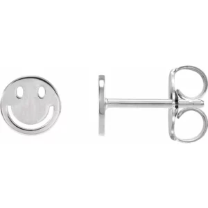 Sterling Silver 6 mm Smiley Face Earrings 88160