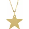 14K Yellow 15x15 mm Engravable Star 16-18 inch Necklace 87410
