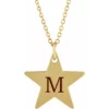 14K Yellow 15x15 mm-Engravable Star 16-18inch Necklace-87410