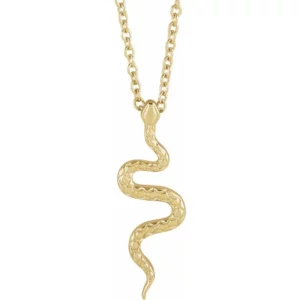 14K Yellow 19.5x6.7 mm Snake 16-18 inch Necklace 88089