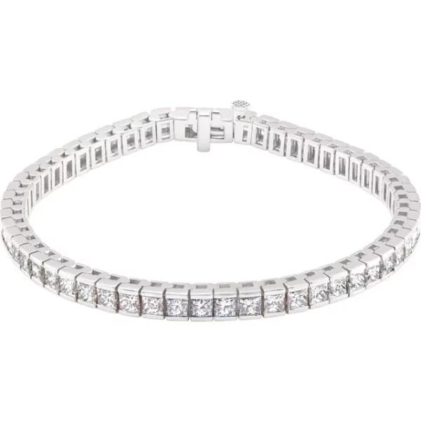 18K White 9 1-3 CTW Natural Diamond Line 7 1-4 inch Bracelet BRC446